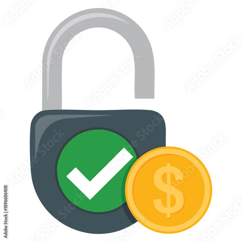 Access capital icon flat vector illustration representing funding investment financial growth business resources and economic support concept design