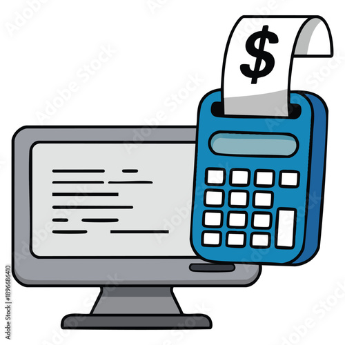 Accounting icon shown in flat vector illustration style suitable for finance operations bookkeeping audit and corporate accounting themes