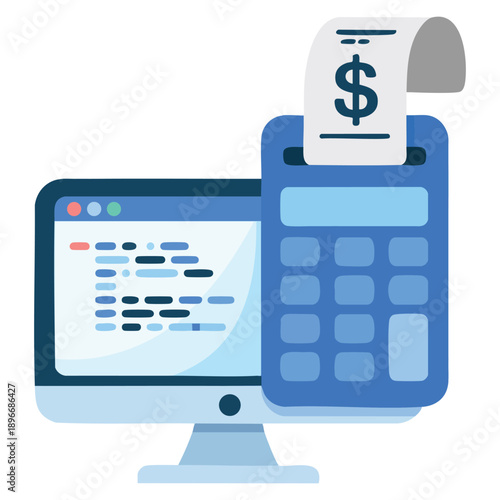 Accounting icon flat vector illustration representing finance bookkeeping audit management taxation and business financial operations concept