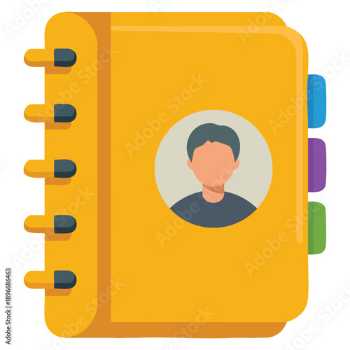 Address book flat clipart vector illustration designed for contact management office organization communication business and personal information themes