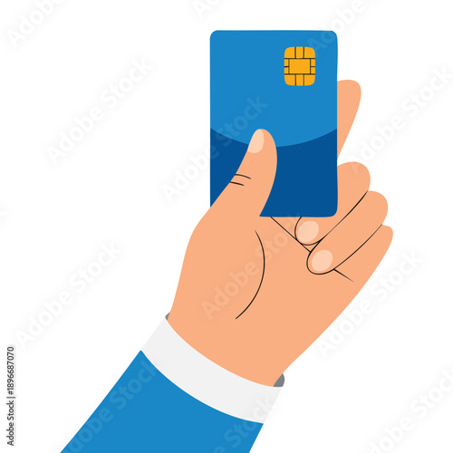Bank teller credit card icon flat illustration vector isolated on white background perfect for banking finance payment service interface and digital money related design projects