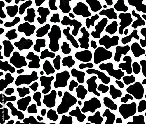 Black and white cow print pattern.