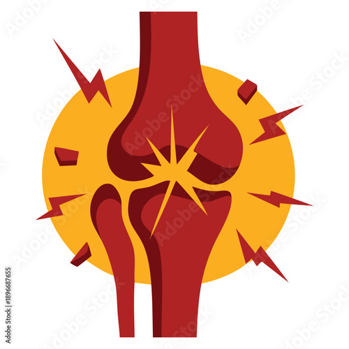 Bone fracture icon representing human body osteoporosis suitable for medical awareness healthcare education and clinical information visuals