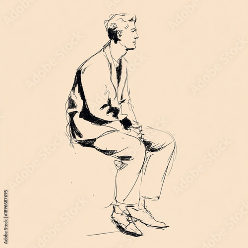 Man sitting in a relaxed pose.
