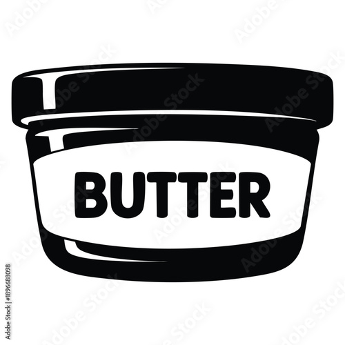 Butter plastic pack icon simple illustration of butter plastic pack vector icon for web design isolated on white background food dairy packaging theme