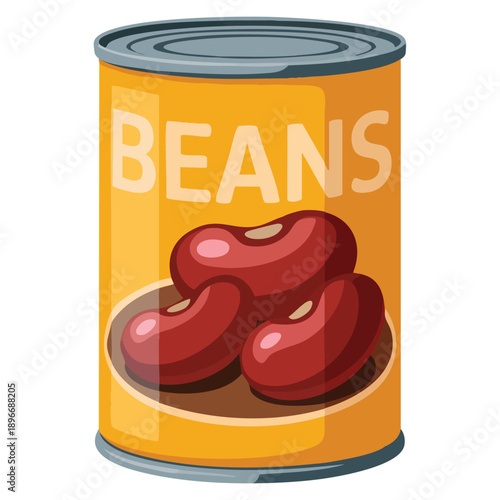 Canned beans vector isolated illustration designed for grocery food packaging preserved legumes nutrition meal preparation and kitchen themed graphics