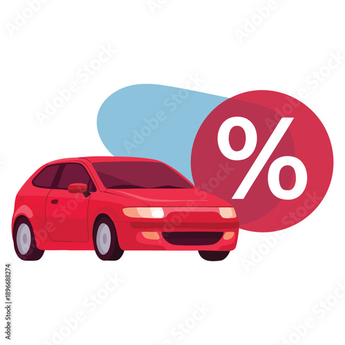 Car flat color icon with simple vector icon design in flat color style, editable vector format ideal for transportation apps, automotive services and mobility related UI design