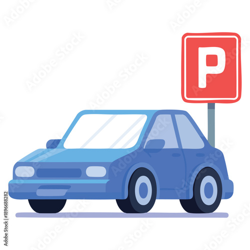 Car parking premium download icon vector illustration suitable for transport infrastructure vehicle space management and urban service visuals