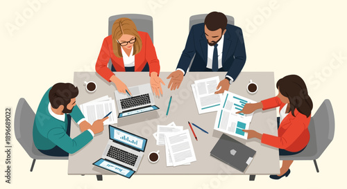 Business Team Working Together Meeting.