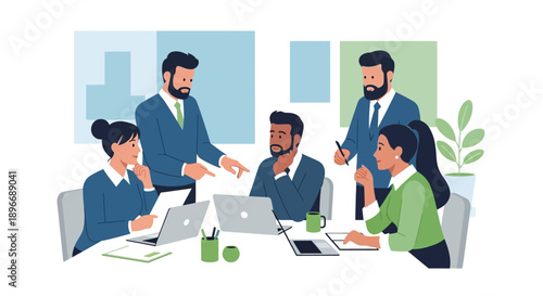 Group of Business Professionals Meeting.