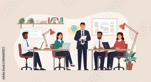 Business Team Working Together Office.