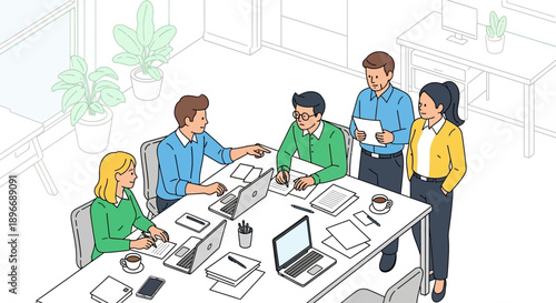 Group of Colleagues Working Together.