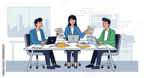 Business Professionals Working on Laptops.