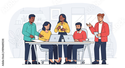 Diverse Team Meeting Office Discussion.