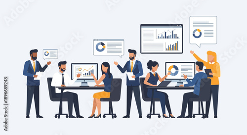 Business Team Analyzing Data Charts.