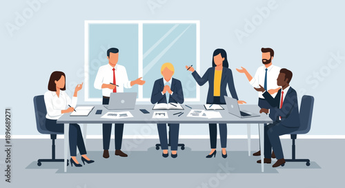 Business Professionals in Meeting Discussion.