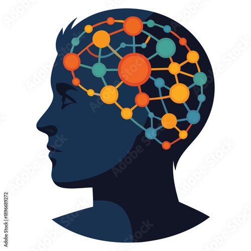 Child brain concept vector illustration showing creative intelligence kids brain development learning imagination education and cognitive growth themed visual design
