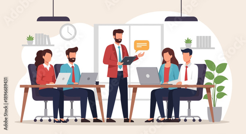 Business Team Meeting Office Scene.