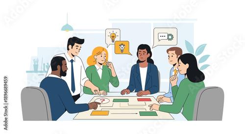 Diverse Group Meeting Office Discussion.