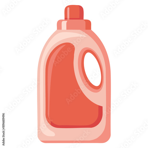 Cleaning product laundry detergent illustrated as plastic bottle isolated on white background ideal for housekeeping hygiene and home maintenance design