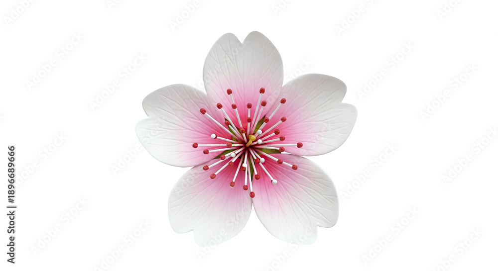 Fototapeta premium Close-up of a pink and white cherry blossom