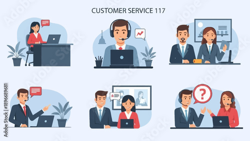 Customer Service Representatives at Work.