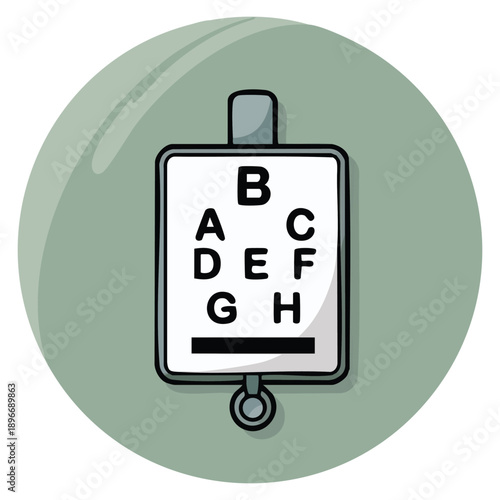 Color circle stylish icon illustrating eyesight check perfect for vision care medical screening and health related interface design projects