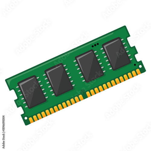 Computer ram memory stick vector isolated illustration designed for technology hardware electronics data performance and computer upgrade themes
