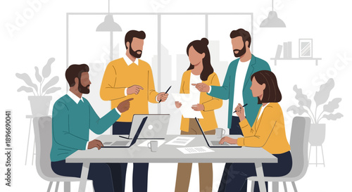 Group of Business Professionals Meeting.