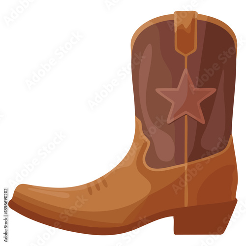 Cowboy boots icon vector illustration perfect for country fashion western culture ranch footwear and retro design projects