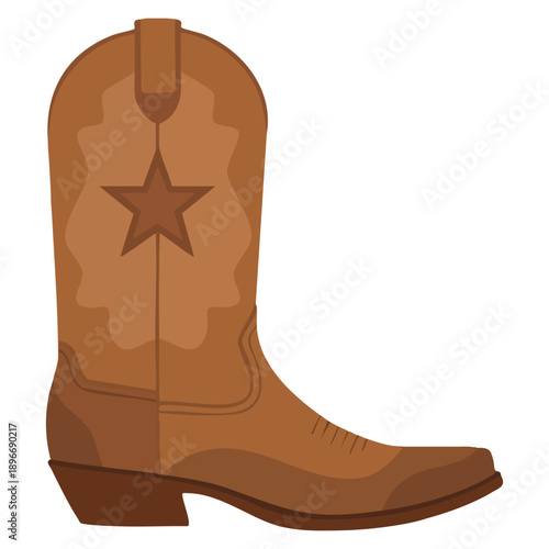 Cowboy boots icon vector illustration suitable for western fashion country culture footwear ranch and rodeo themed design usage