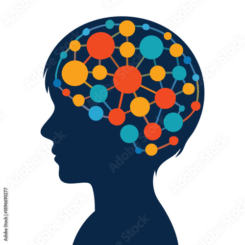Creative intelligence kids brain shown through child brain concept vector illustration suitable for education learning creativity growth and cognitive development themes