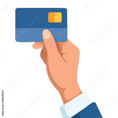 Credit card bank teller icon in flat vector illustration isolated on white background ideal for banking systems finance apps payment service and business interface visuals