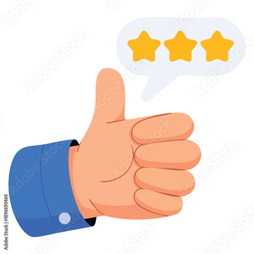 Customer feedback thumbs up hand icon vector illustration suitable for rating approval satisfaction reviews and user experience design projects