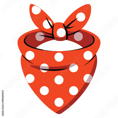 Cute hand drawn red cowboy scarf clipart western neck bandana neckerchief handkerchief unisex neck accessory wild west biker face scarf isolated on white