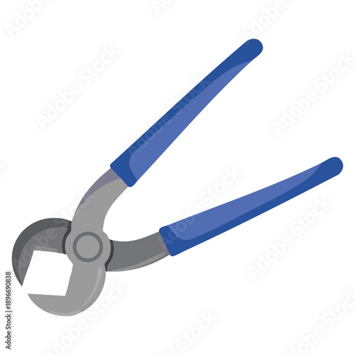 Cutting pliers and pincers shown as steel nippers tool icon vector illustration isolated on white background for industrial and repair design themes