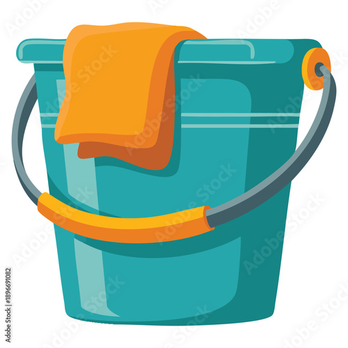 Disinfection water bucket icon flat vector illustration designed for web design cleaning sanitation hygiene and maintenance related concepts