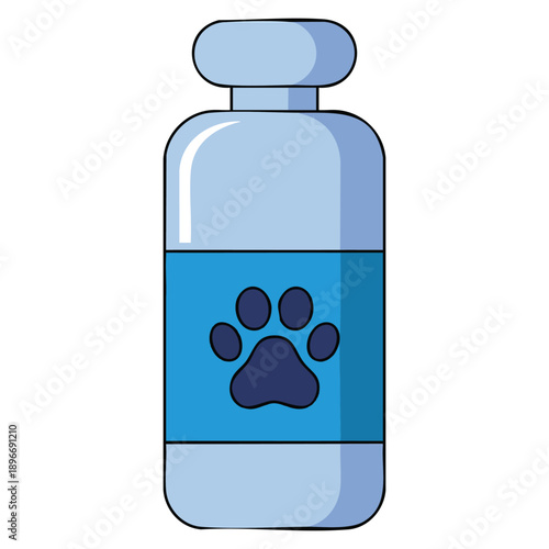 Dog medicine bottle flat clipart vector illustration isolated design element ideal for veterinary care pet health animal treatment pharmacy and medical themed visuals