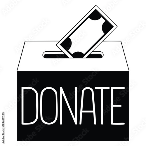 Donation team box icon in simple vector style expressing love give support and solitary profit share ideal for nonprofit charity aid teamwork and social care illustrations