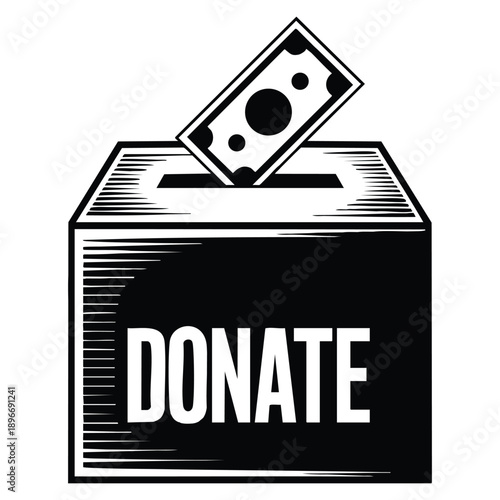 Donation team box icon simple vector representing solitary profit share with love give support concept ideal for charity help community care and social responsibility visuals