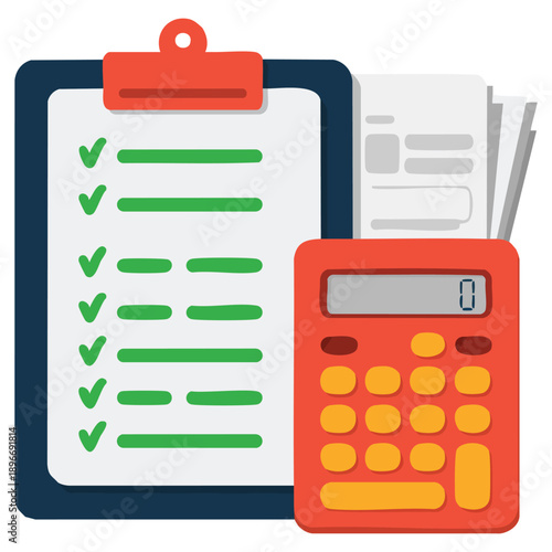 Estimate icon flat vector illustration representing cost calculation budget planning financial assessment pricing and project estimation concept