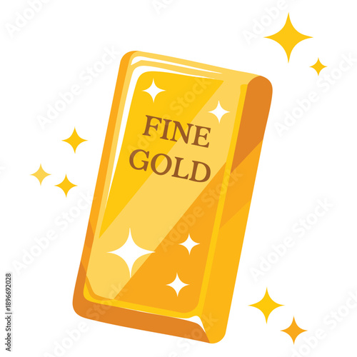 Fine gold bar shown as vector isolated illustration perfect for financial investment concepts wealth assets banking and luxury value themed designs