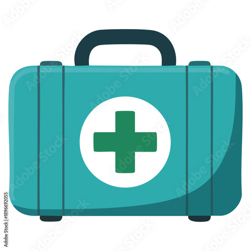 First aid kit icon flat vector illustration physical therapist rehab exercise isolated concept suitable for healthcare recovery therapy and medical support designs