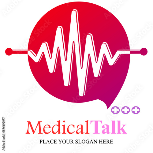 Medical talk logo design template 