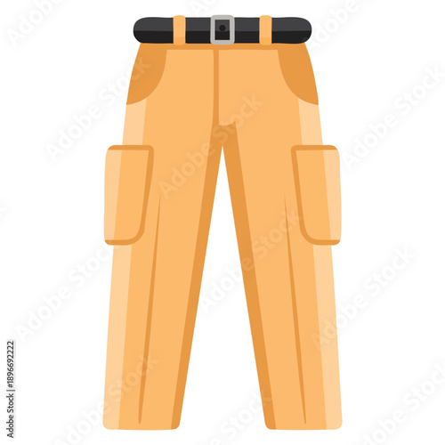 Flat cargo pant icon created as a versatile vector illustration suitable for several purposes including fashion websites UI UX interfaces print templates and presentations