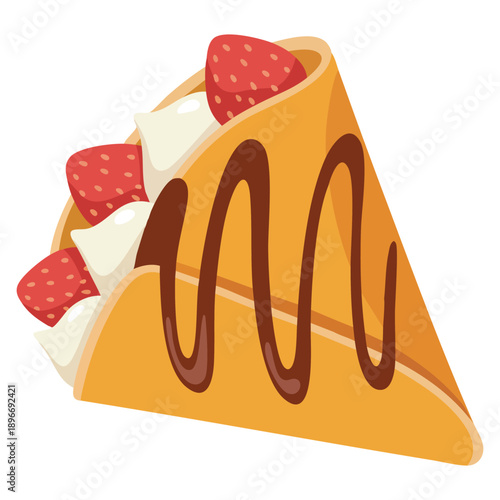 Flat clipart vector illustration of crepe dessert ideal for bakery cafe menu sweet food cooking and culinary illustration designs