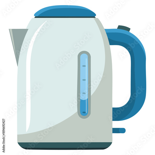 Flat clipart vector illustration of electric kettle suitable for kitchen appliance cooking tea coffee preparation home lifestyle graphic projects