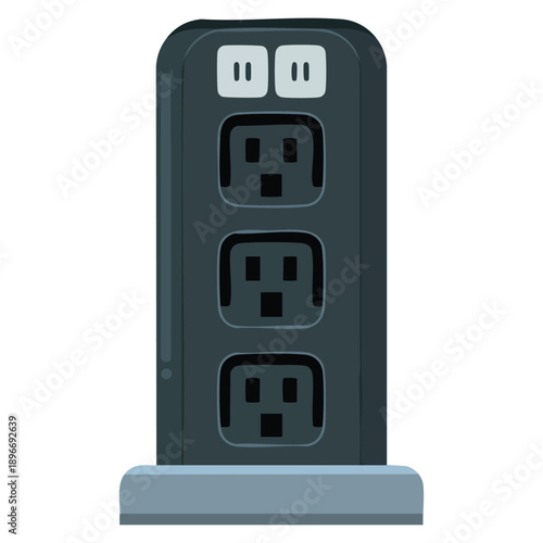 Flat clipart vector illustration of uninterruptible power supply ideal for power backup technology data center electrical safety and energy infrastructure graphic projects