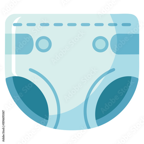 Flat diaper clipart vector illustration suitable for baby infant care hygiene parenting newborn supplies and childcare related design concepts