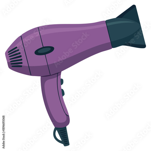 Flat hairdryer icon isolated on white transparent background created as a versatile vector illustration usable for several purposes such as websites mobile apps